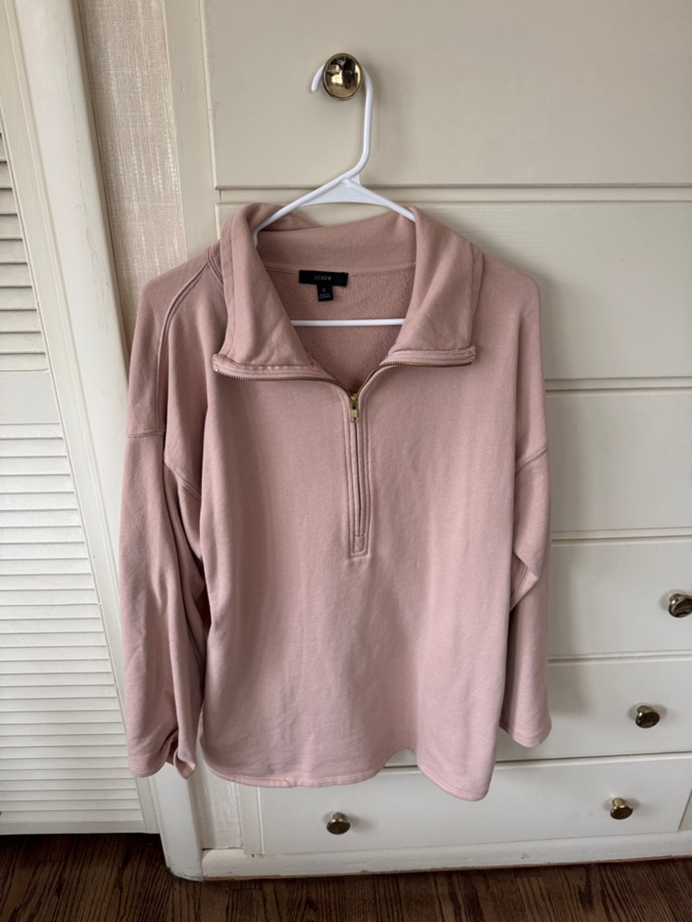 J Crew Cozy Blush Half-Zip Pullover